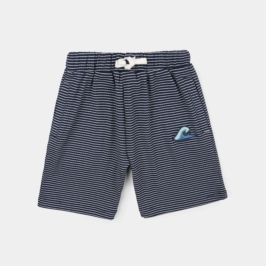 Boys Jacquard Shorts (Wave) - Blue