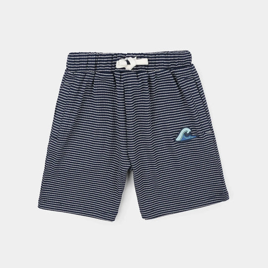 Boys Jacquard Shorts (Wave) - Blue