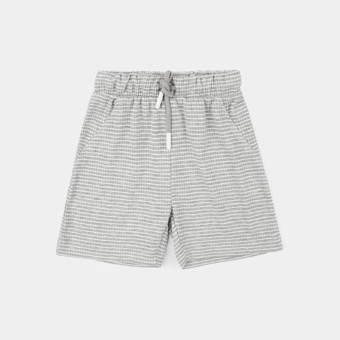 Infant Boys Jacquard Shorts Stripes - Grey/White