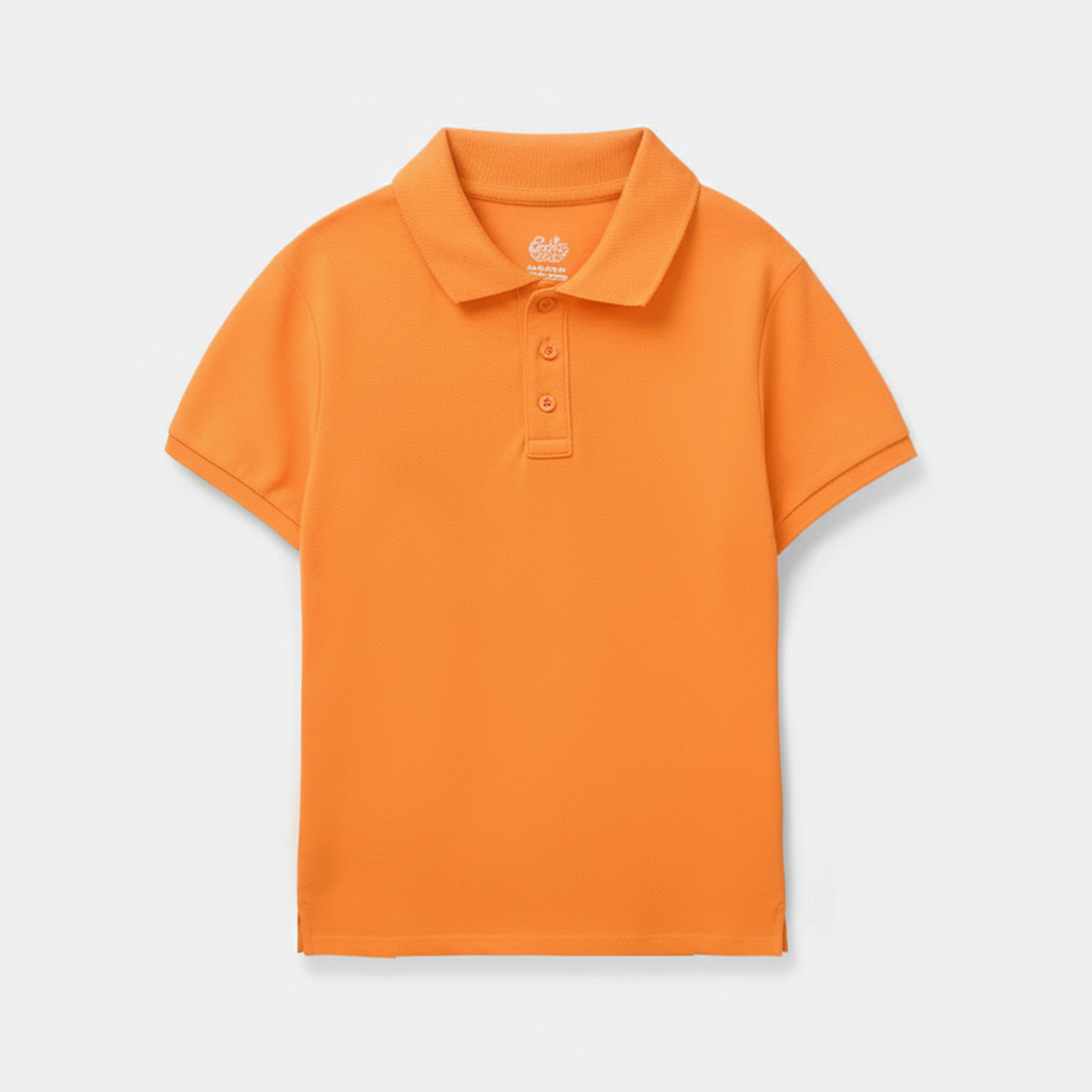 Boys Cotton PK Polo Basic - Orange