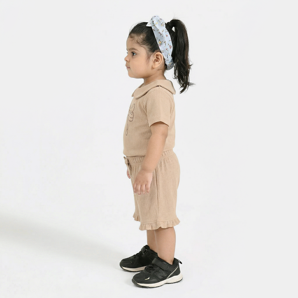 Infant Girls Thermal Knitted Suit (Tres Chic) - Brown