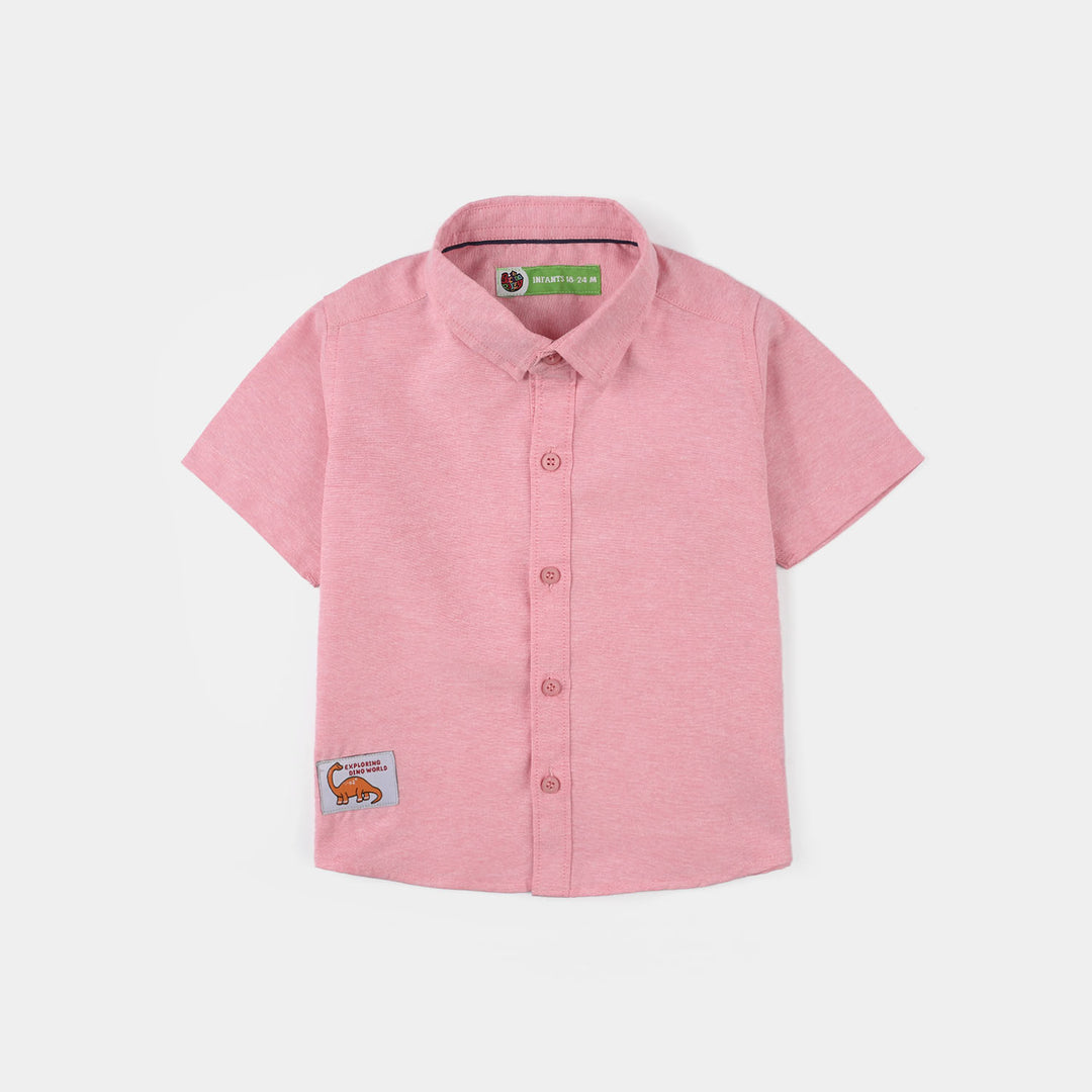 Infant Boys Oxford Shirt (Dino World) - Pink