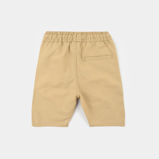 Boys Poly Twill Poly Shorts – Beige
