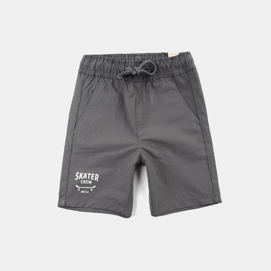 Boys Poly Twill Poly Shorts Skater Crew – Grey