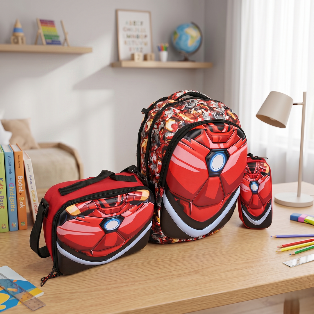 LEVUP 16" 3D Embossed School Bag Set | Grade 1-4