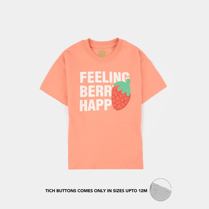 Infant Girls Cotton Jersey T-Shirt (Feeling Berry) - Peach