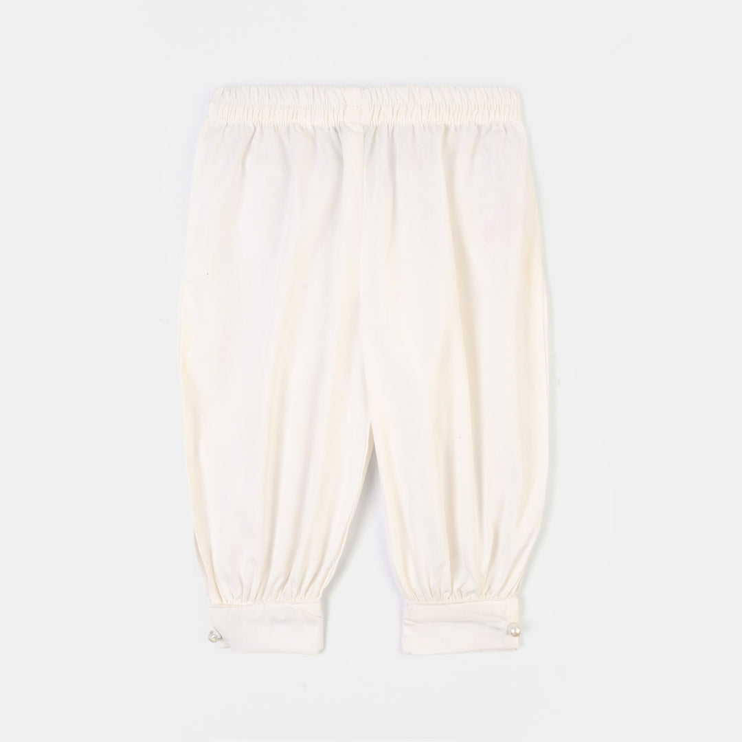 Infant Girls Cotton Harem Pant -WHITE