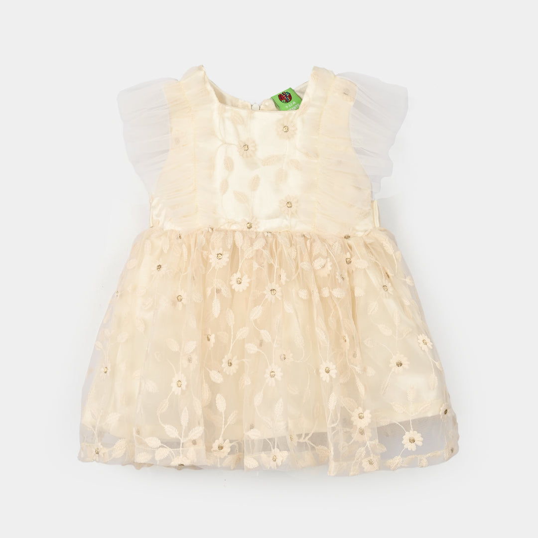 Infant Girls Net Fancy Frock Glam Angel - Cream