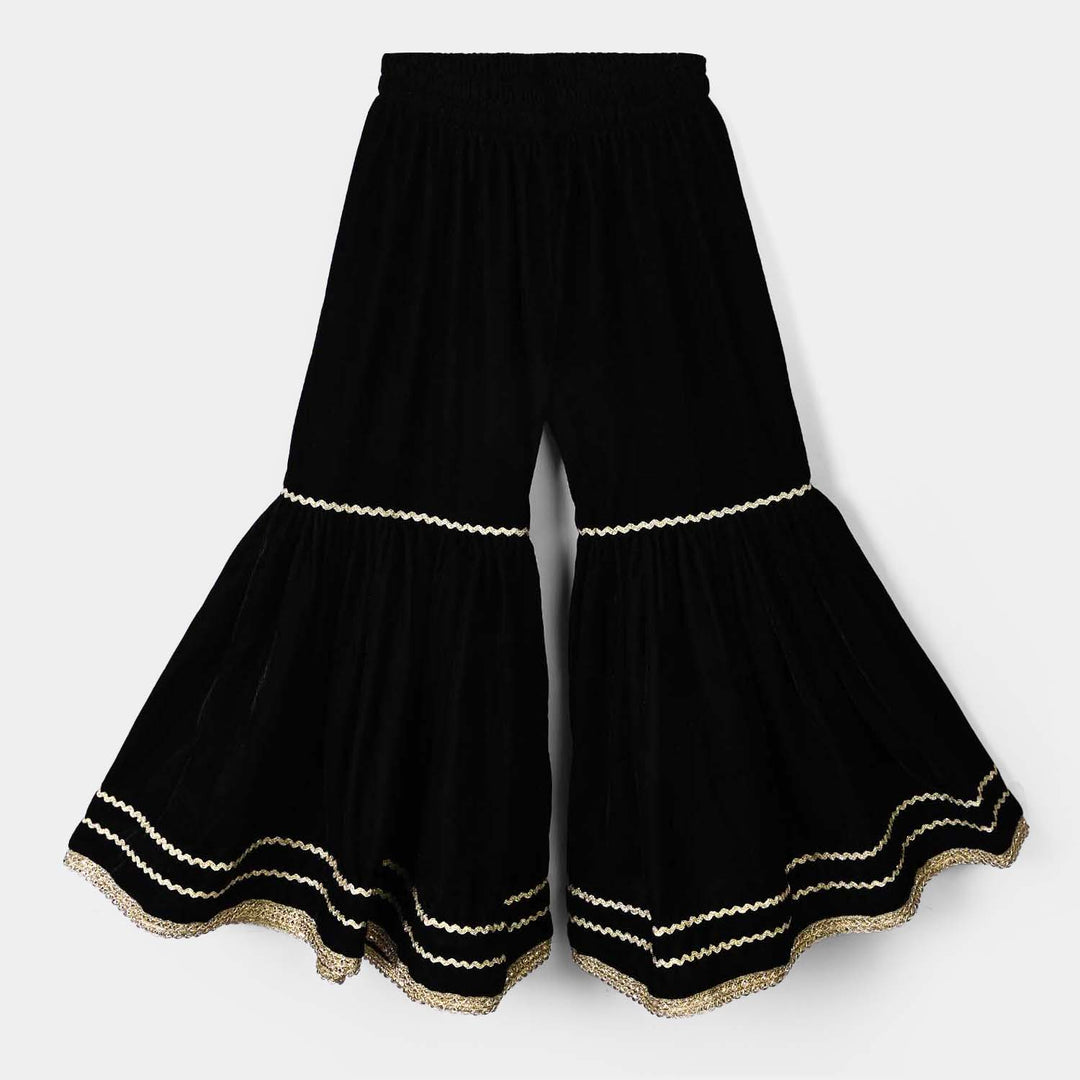 Girls Velvet 4Pcs Andaaz-BLACK