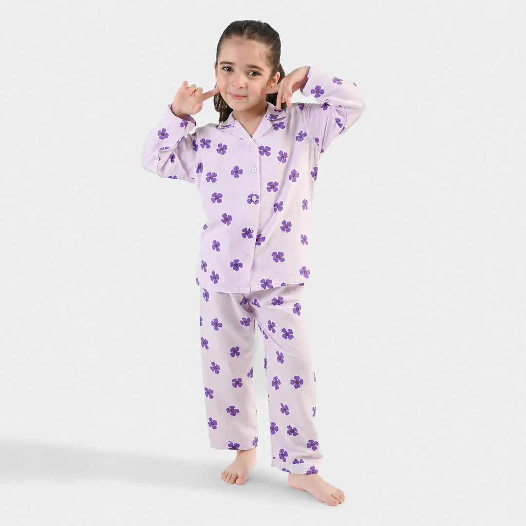Girls Linen Viscose Nightwear - Lilly Lilac