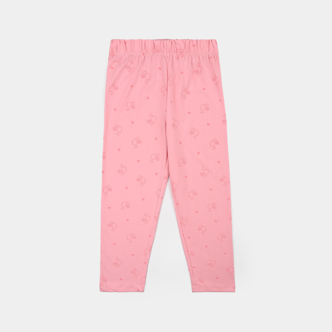Girls Poly Cotton Jersey Night Suit Character- Pink