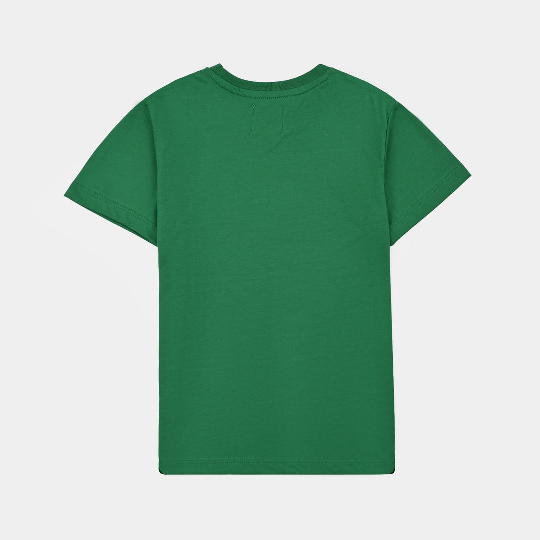 Boys Cotton Jersey T-Shirt One Pakistan's Landmark – Green