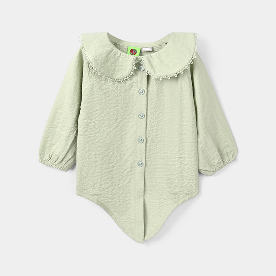 Infant Girls Poly Crinkle Casual Top Knot - Green