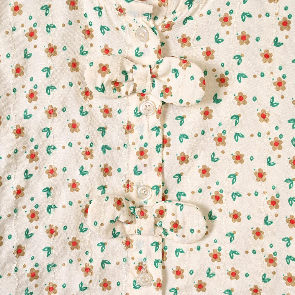 Girls Poly Cotton Casual Top Spiral - Off White