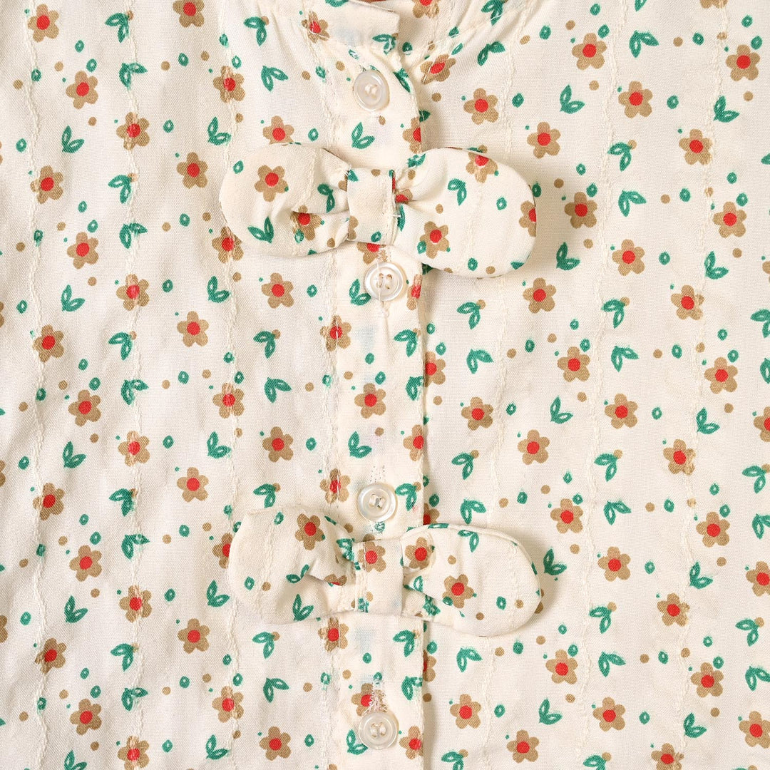 Girls Poly Cotton Casual Top Spiral - Off White