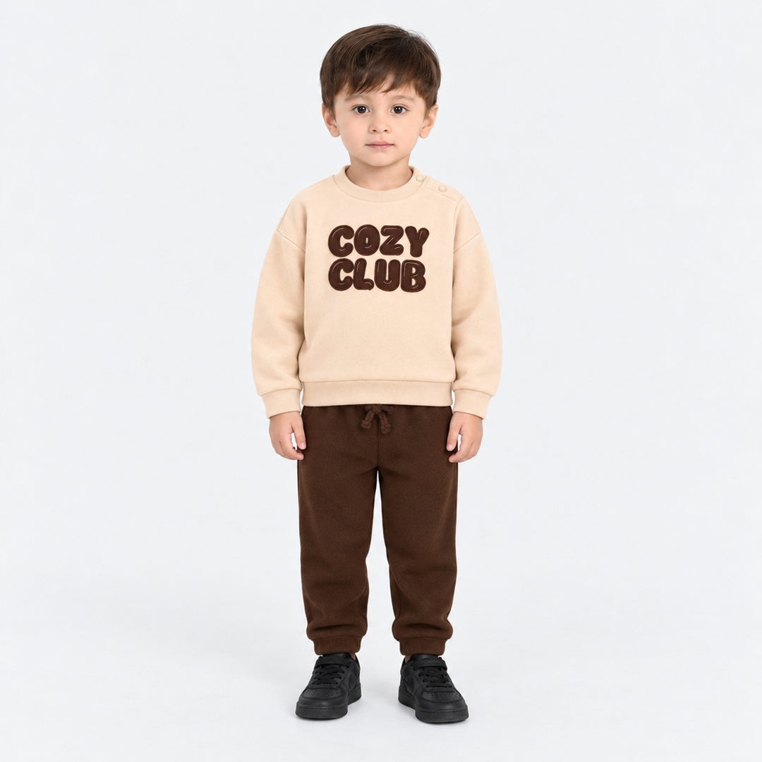 Infant Boys Yarn Dyed 2Pcs Suit Cozyclub-BROWN