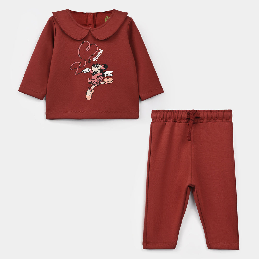 Infant Girls Cotton Interlock 2Pcs Suit Character - Red