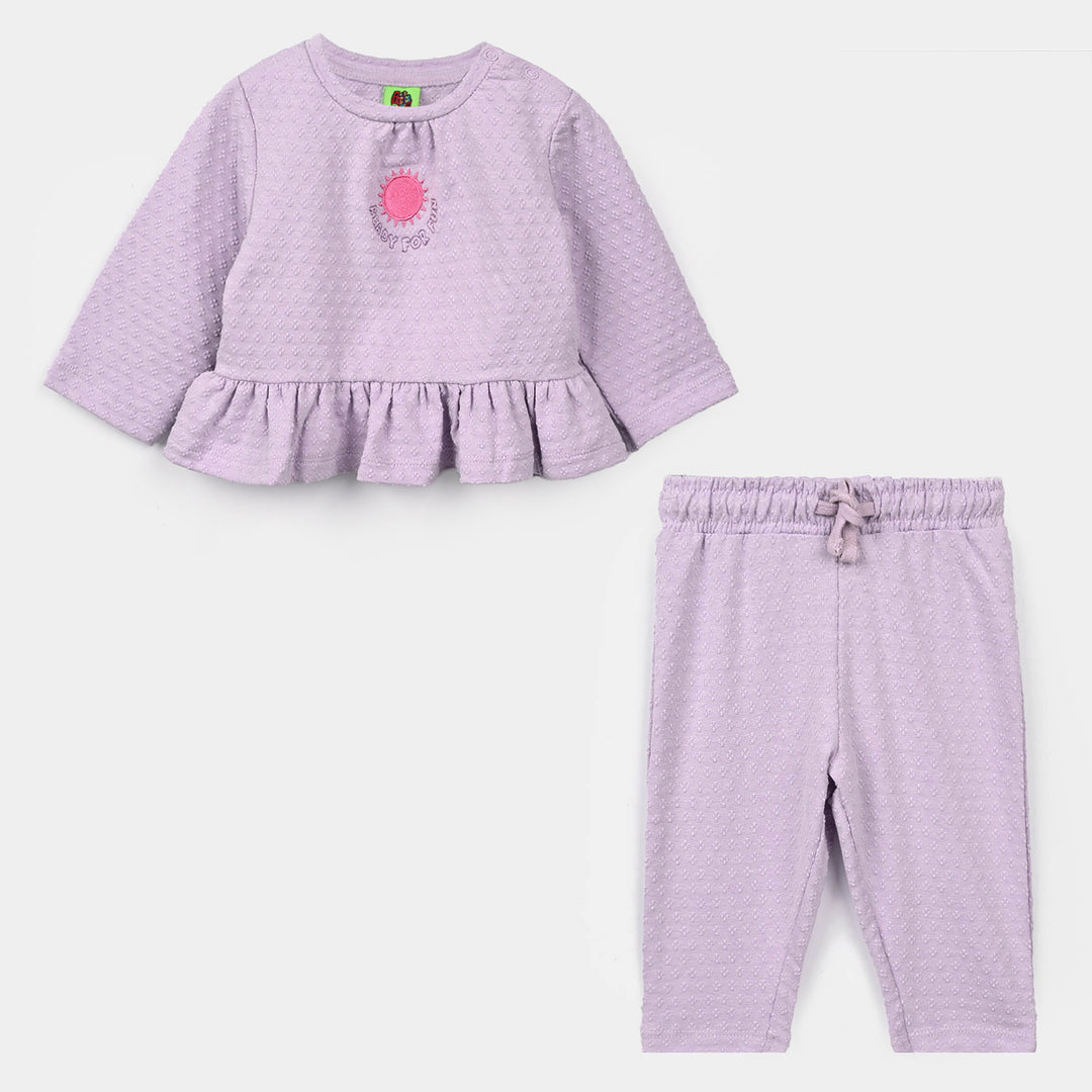 Infant Girls Cotton Jersey 2Pcs Suit Bloom - Purple
