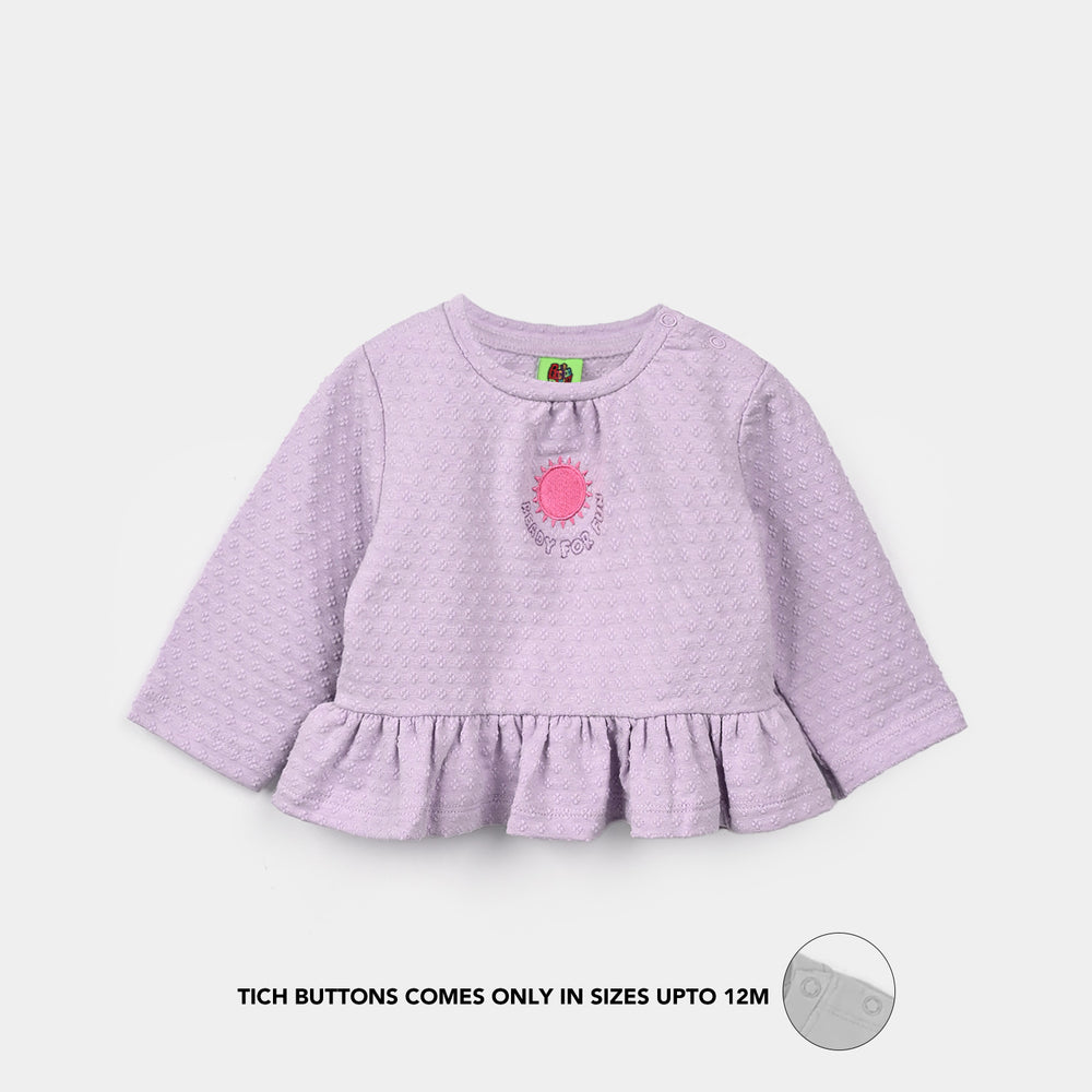 Infant Girls Cotton Jersey 2Pcs Suit Bloom - Purple