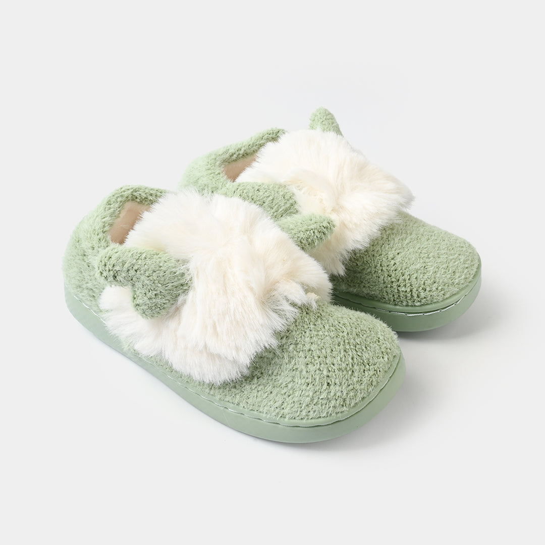 Girls Fur Slipper 1192-9-Green
