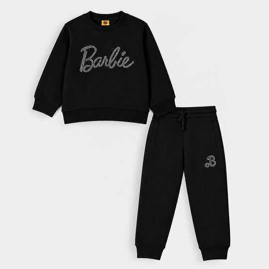 Girls Fleece 2 Piece Suit Character-BLACK