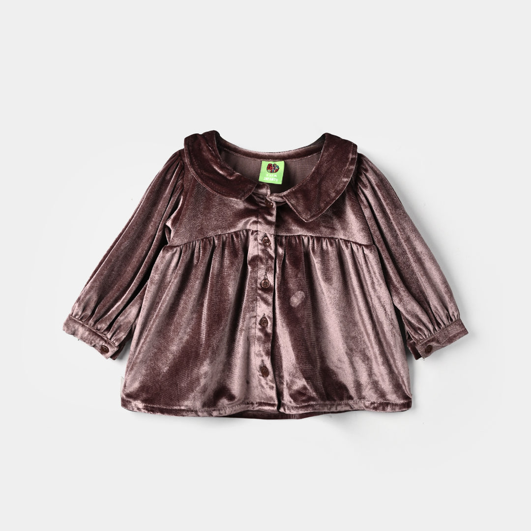 Infant Girls Velvet Casual Top Tulip