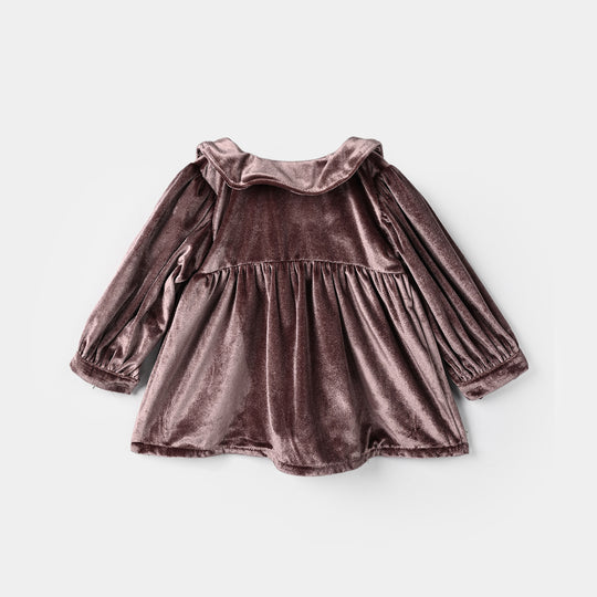 Infant Girls Velvet Casual Top Tulip