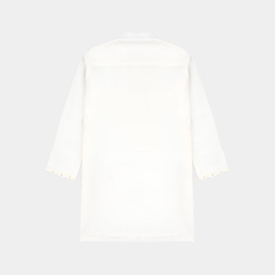 Boys Poly Cotton 2Piece Suit (Chamak) - White