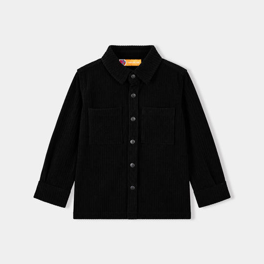 Boys Corduroy Woven Suit-Black