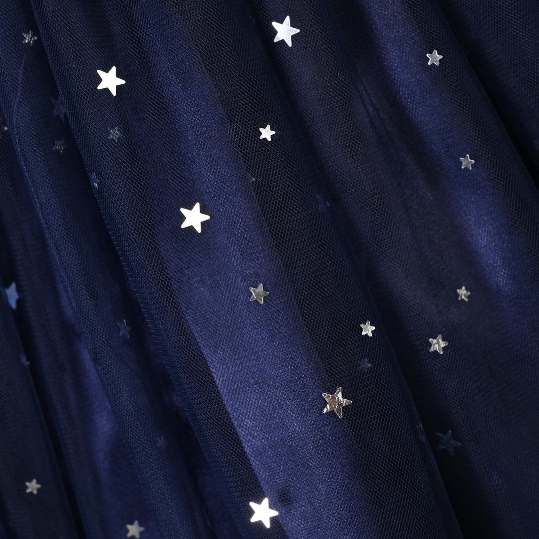 Girls Velvet Fancy Frock-Decent - NAVY