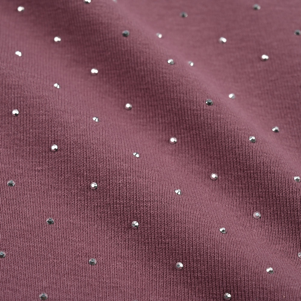 Girls Lycra Jersey T-Shirt Silver Studs - Purple