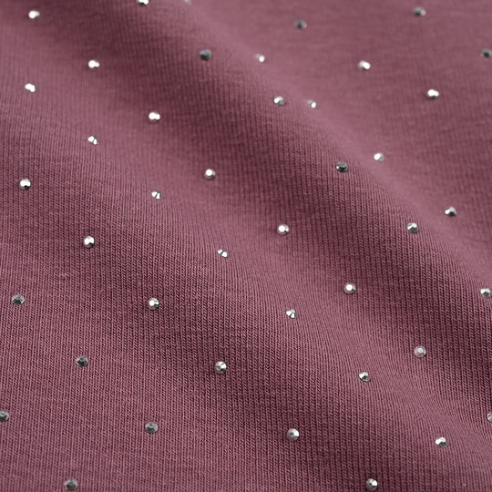 Girls Lycra Jersey T-Shirt Silver Studs - Purple