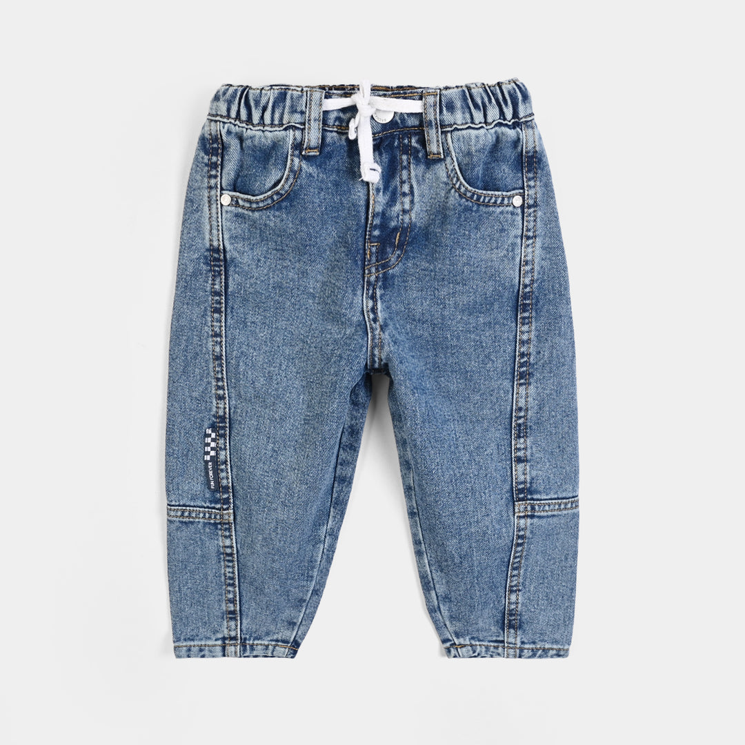 Infant Boys Denim Stretch Pant Fast Fun Forever- Blue
