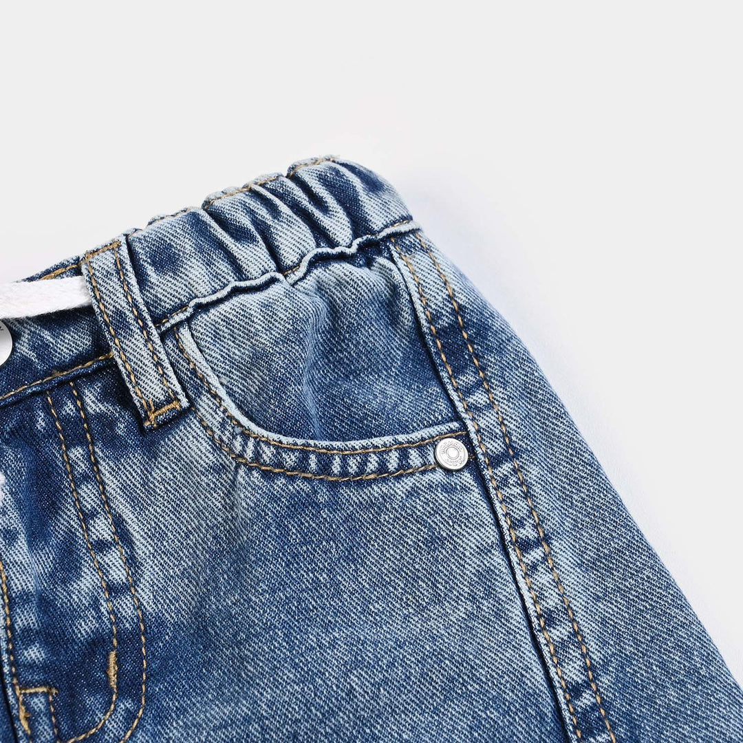 Infant Boys Denim Stretch Pant Fast Fun Forever- Blue
