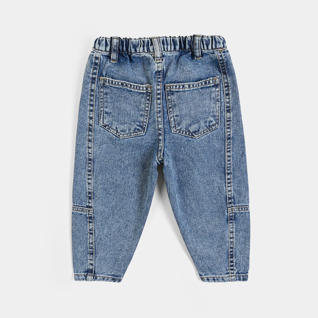 Infant Boys Denim Stretch Pant Fast Fun Forever- Blue