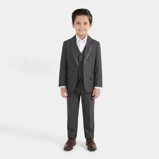 Boys Cotton, Polyester Coat Pant - Dark Grey