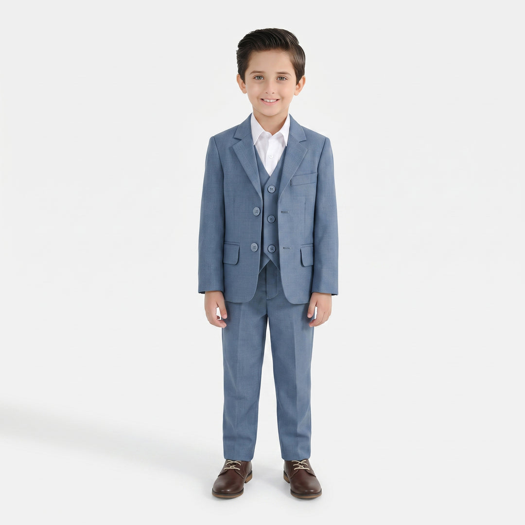Boys Cotton, Polyester Coat Pant - Blue