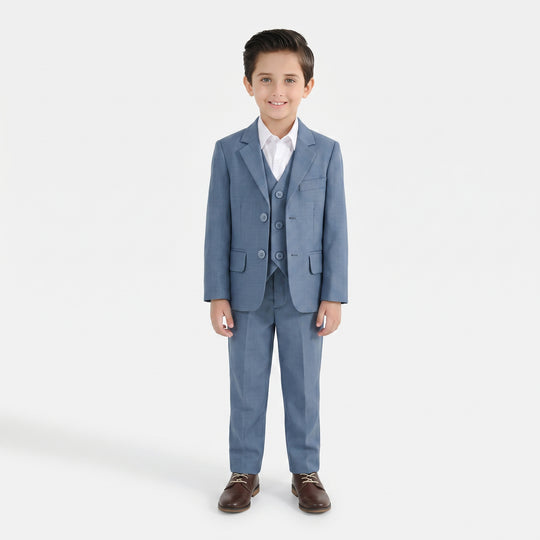 Boys Cotton, Polyester Coat Pant - Blue