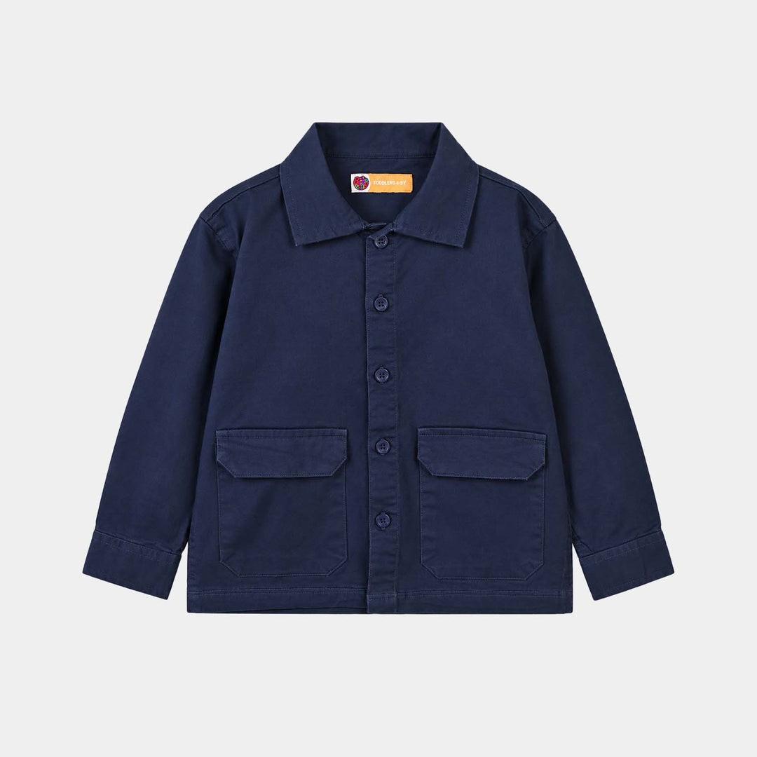 Boys Cotton Twill Shirt (Insignia)-BLUE