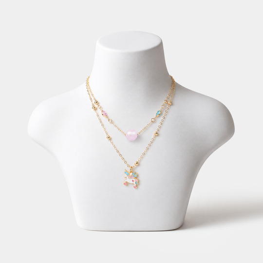 2-in-1 Chain Beads Pendant Necklace