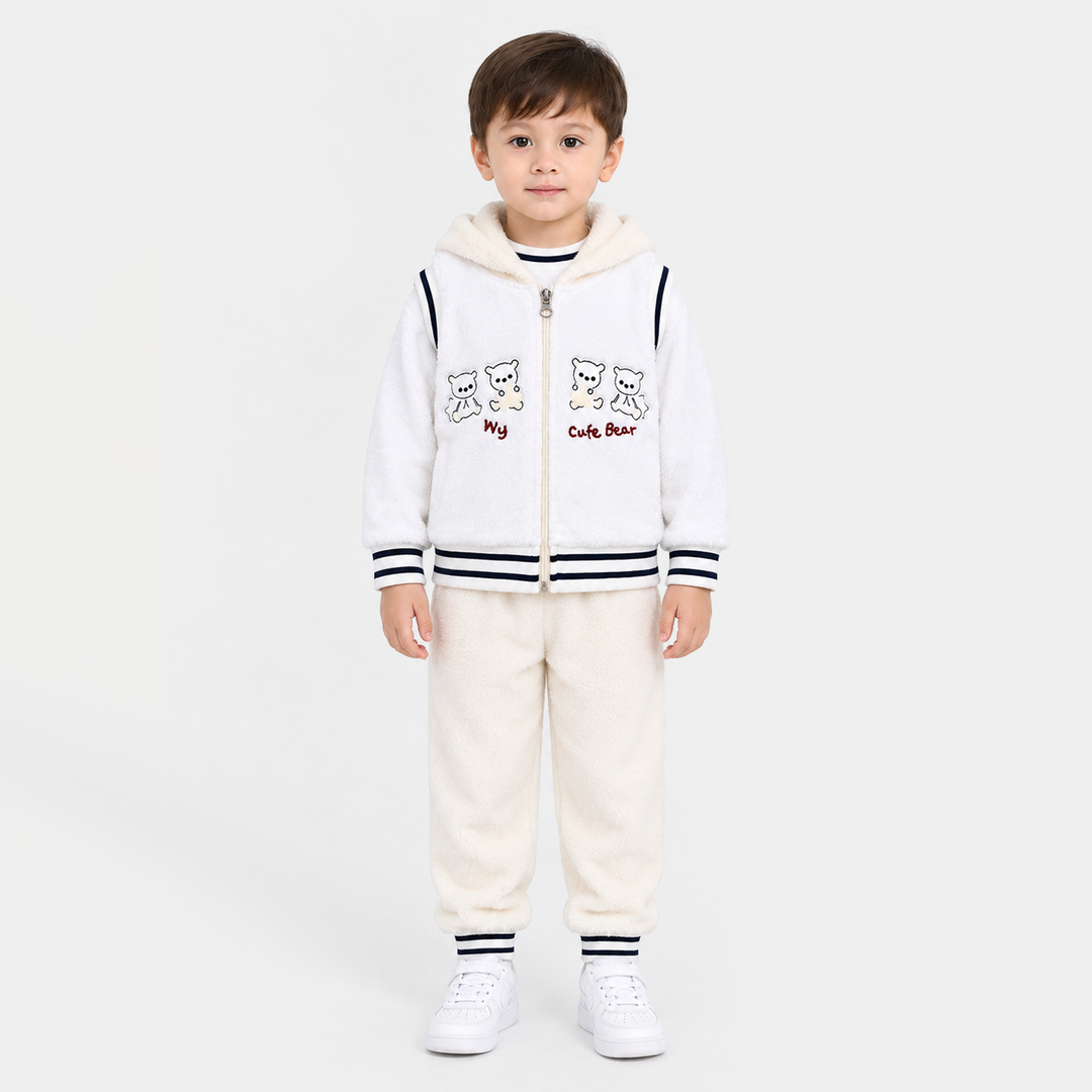 Infant Boys Knitted Suit Sh139-3P - White