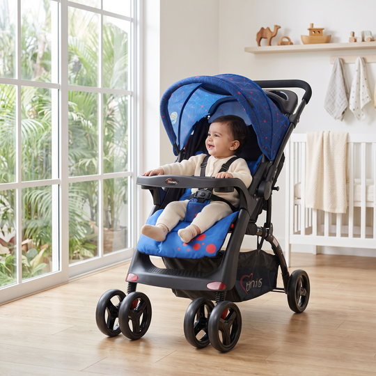 Tinnies Baby Stroller Reversible Handle Royal Blue C-18D
