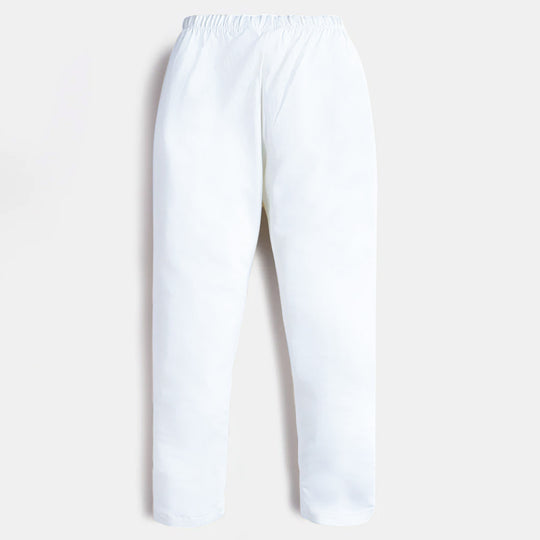 Girls Lycra Basic Tights - White