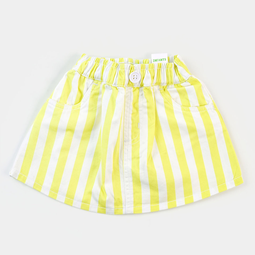 Infant Girls Skirt Woven Yellow Stripes