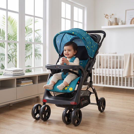 Tinnies Baby Stroller Reversible Handle Acid Blue C-18D