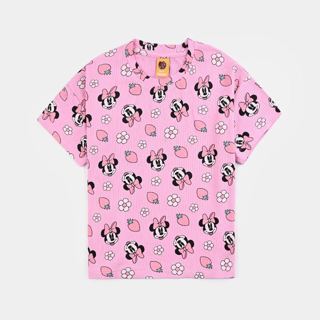 Girls Lycra Jersey T-Shirt - Pink