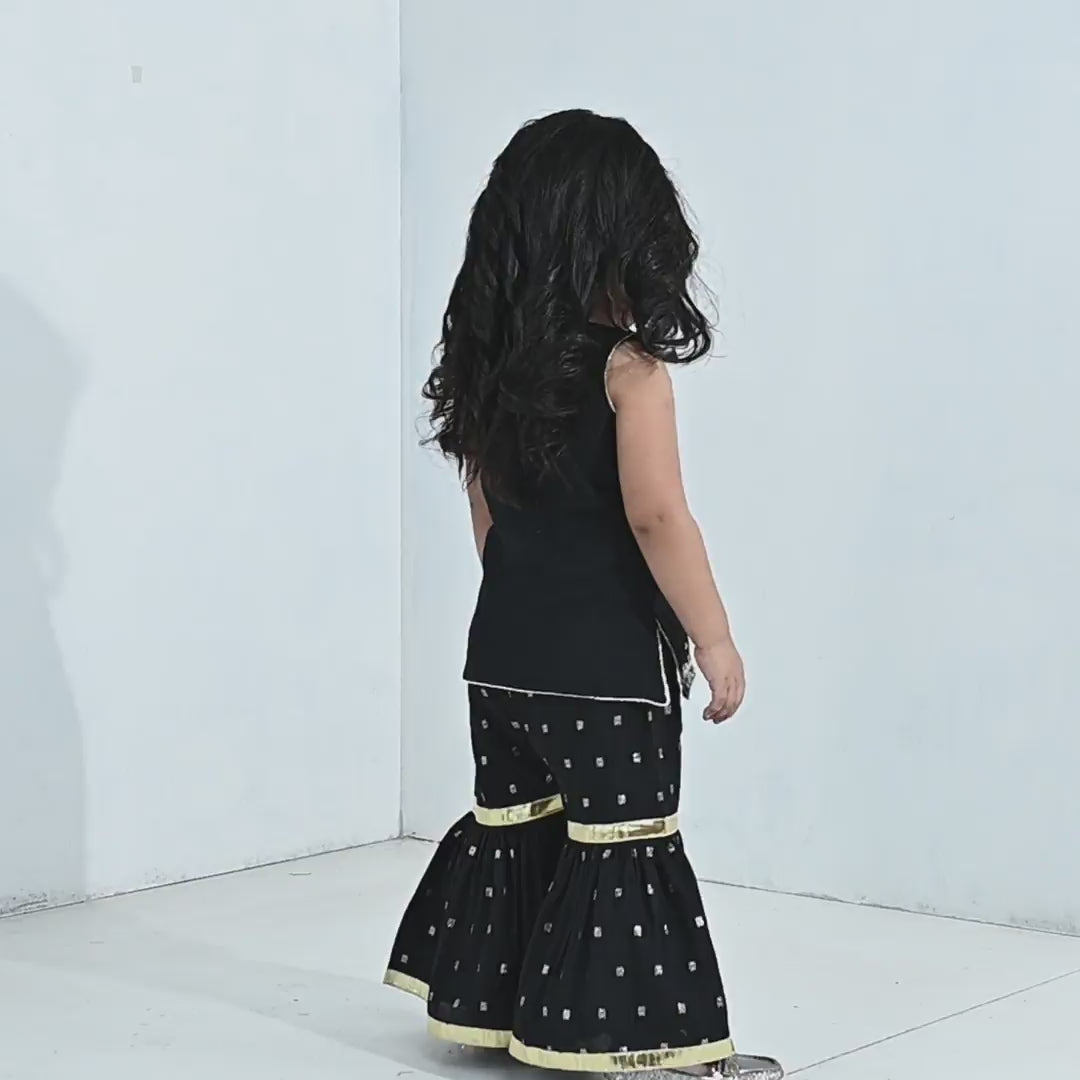 Infant Girls Jacquard 2-Piece Set - Black