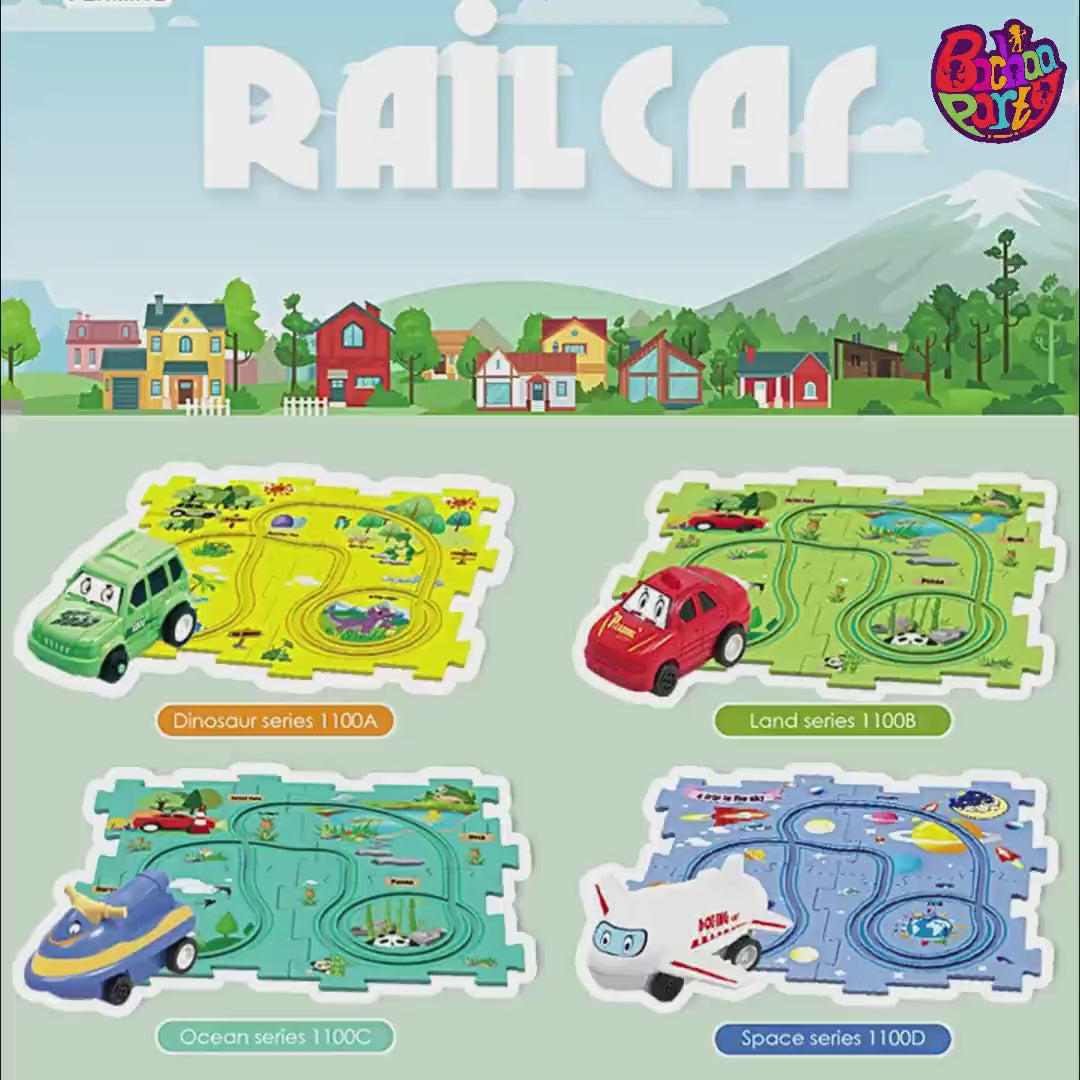 15Pcs Rail Car Puzzle Play Set For Kids