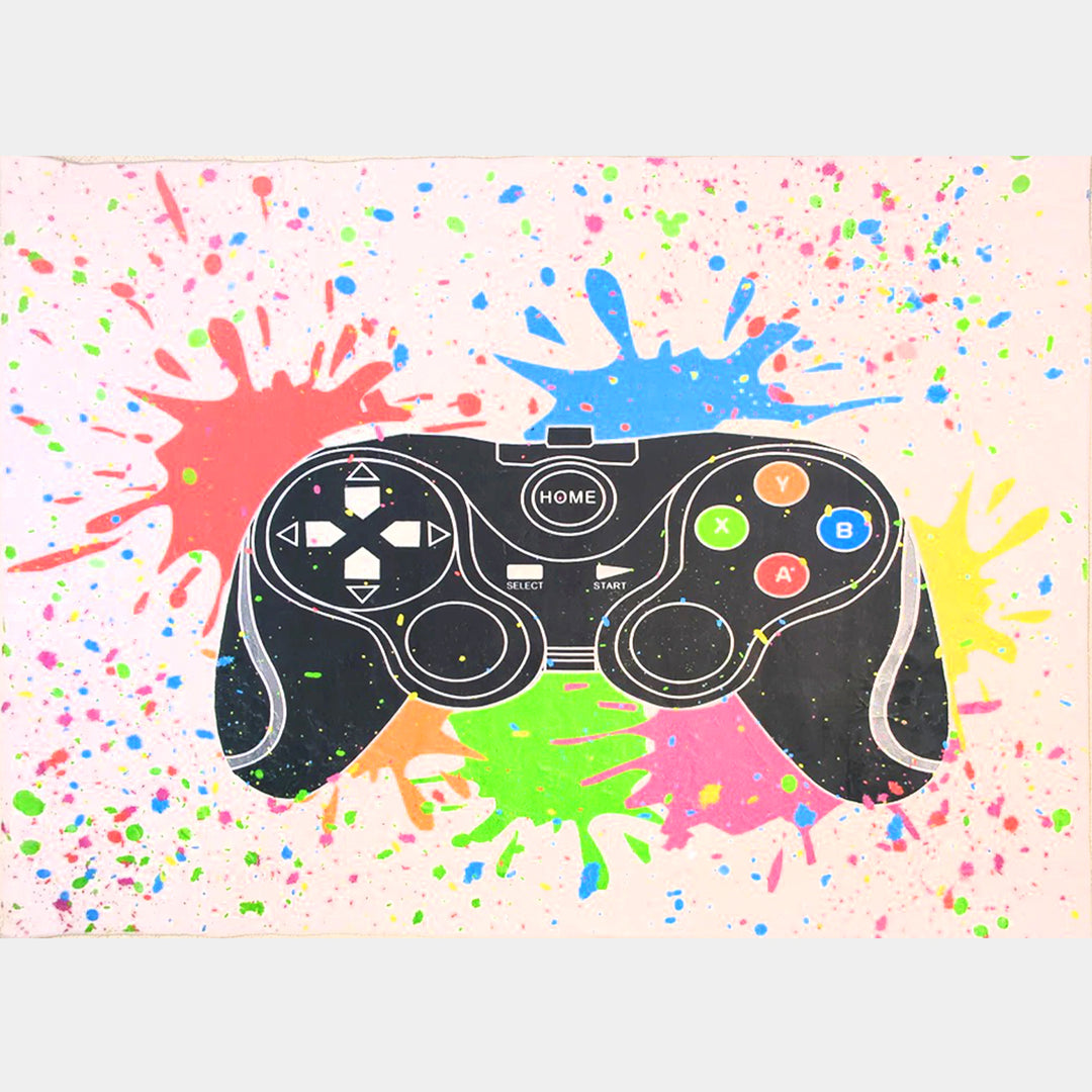 Gaming-Themed Area Rug With Colorful Controller Design