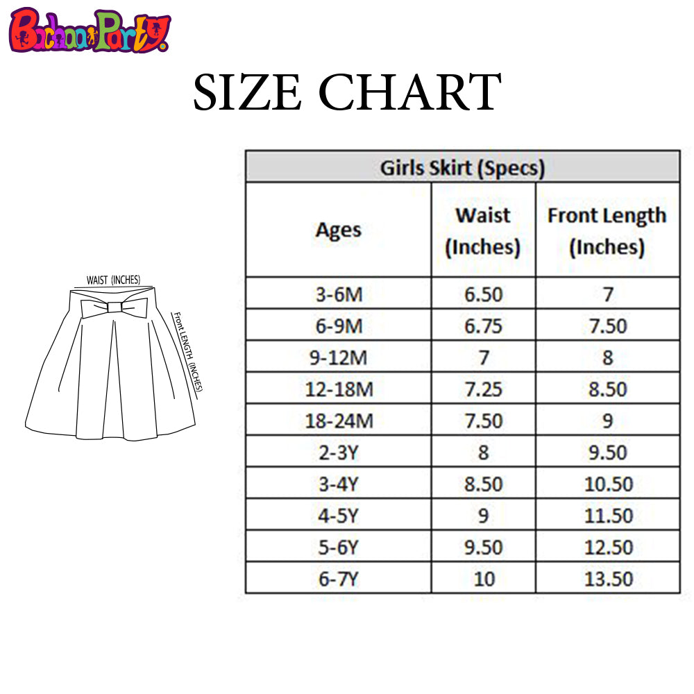 Girls Denim Skirt Floral |Ice Blue
